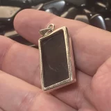 Shungite and Sterling Silver Pendant Back