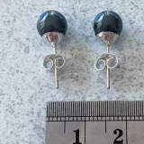 8mm Shungite Bead Silver Earrings