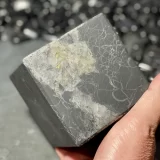 Unpolished Shungite Cube with quartz and pyrite