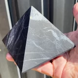 Shungite Pyramid Unpolished With Quartz and Pyrite 100mm