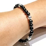 Shungite Bracelet with sterling silver beads