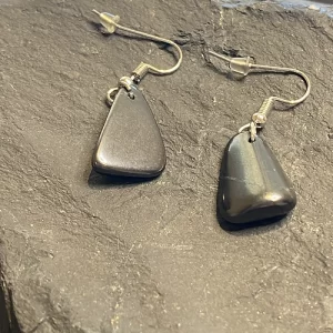 Shungite Tumble Stone Earrings