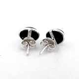 Shungite Earring Studs in sterling silver back
