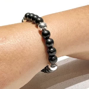 Shungite Bracelet with sterling silver