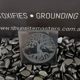 Shungite Tile Square 100 x 100 mm with Tree Of Life Symbol Etching