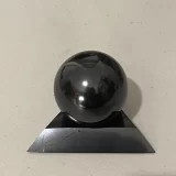 Polished Shungite Sphere on Shungite Stand