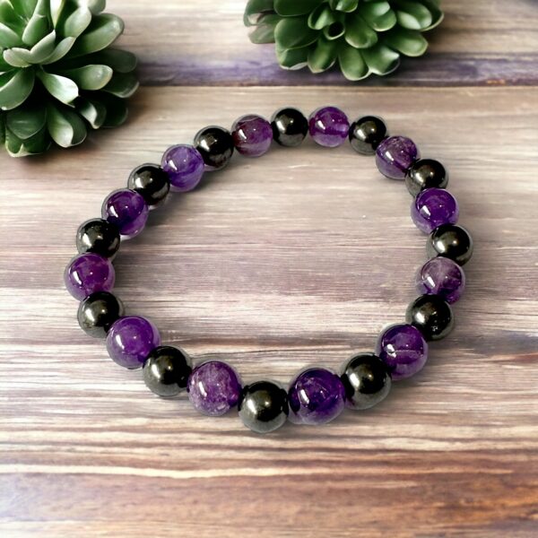 Shungite and Amethyst 8mm