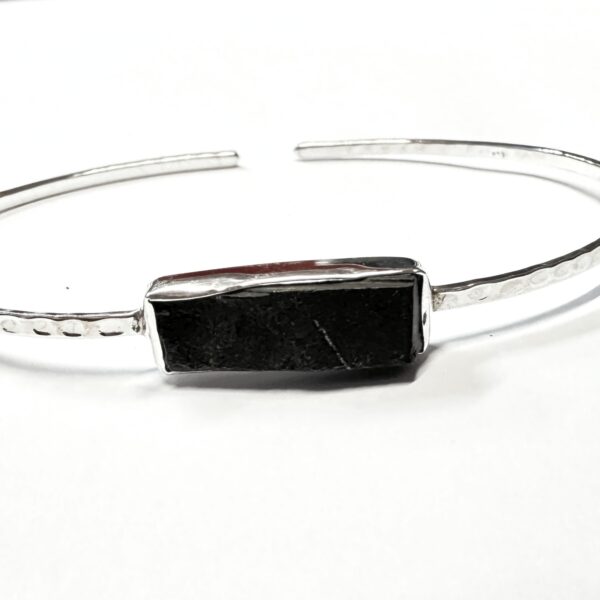 Shungite Sterling Silver Bangle