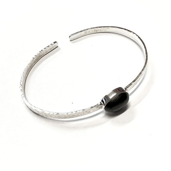 Shungite Sterling Silver Bangle