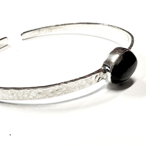 Shungite Sterling Silver Bangle