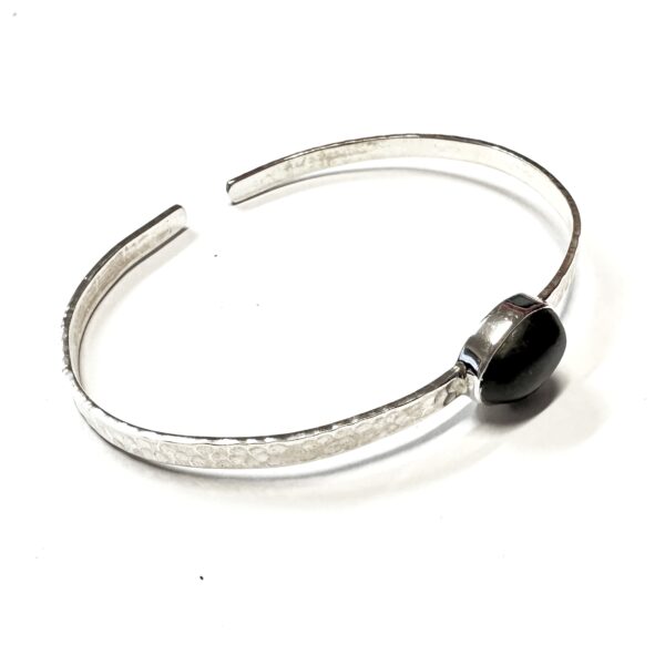 Shungite Sterling Silver Bangle