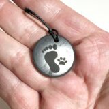Shungite Pendant with footprint and paw print