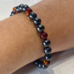 Cognac And Shungite Bracelet