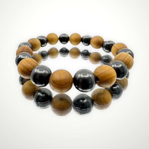 Shungite Bracelet with Sandalwood Beads