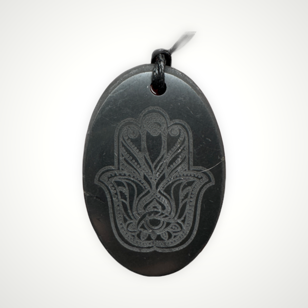 Shungite Hamsa Hand Pendant