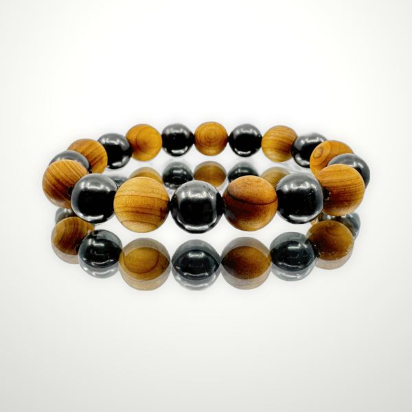 Shungite Bracelet with Sandalwood Beads