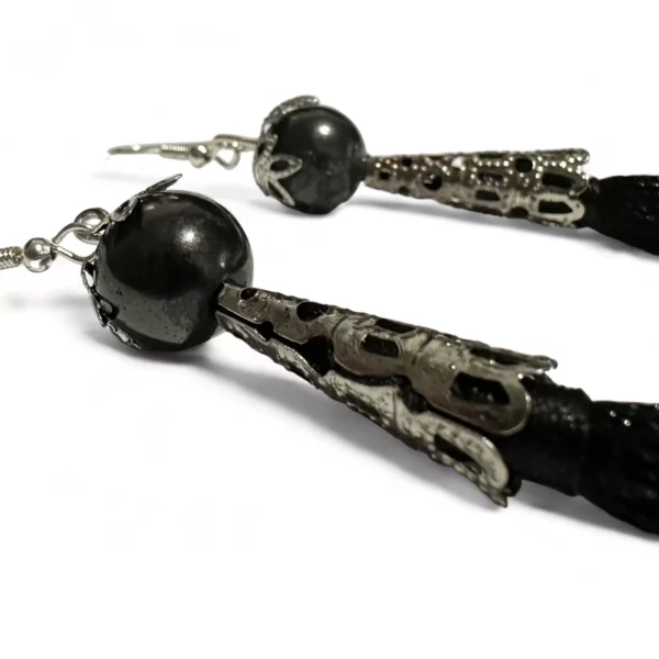 Shungite Tassel Earrings