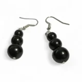 Shungite Earrings 3 Beads