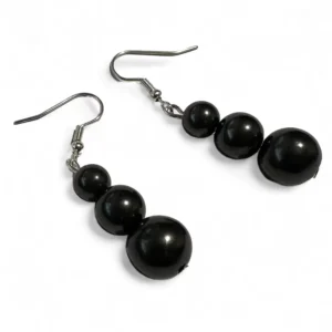 Shungite Earrings 3 Beads