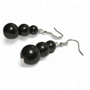 Shungite Earrings 3 Beads