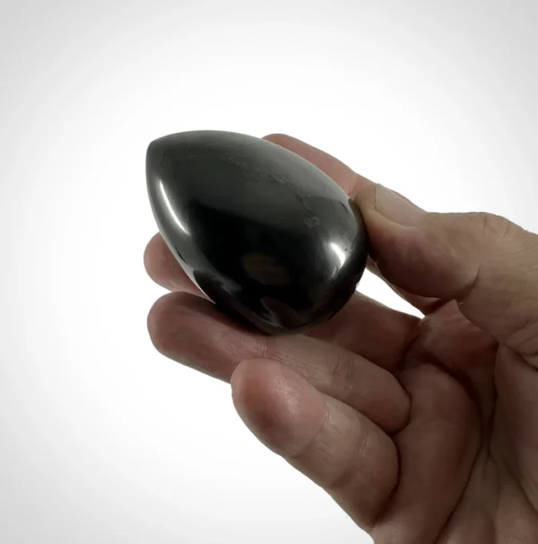 Hand Holding 60mm Shungite Egg