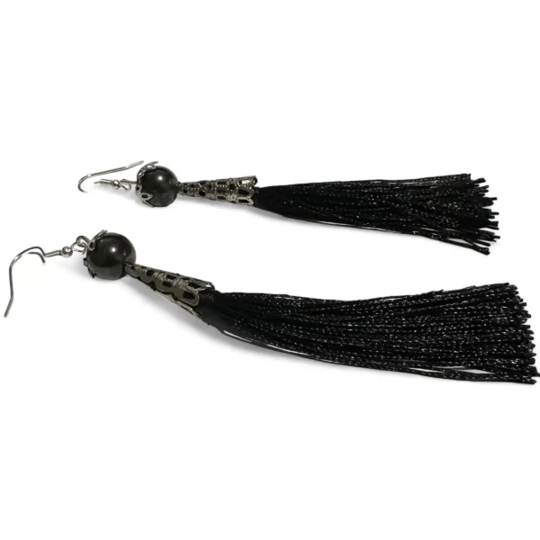 Shungite Tassel Earrings