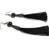 Shungite Tassel Earrings