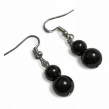 Shungite Earrings 2 Beads