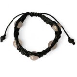 Shungite Bracelet Unpolished with Rose Quartz