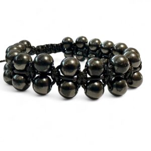 Shungite Bracelet Double Row Straight