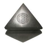 Shungite Flower Of Life Polished Pyramid