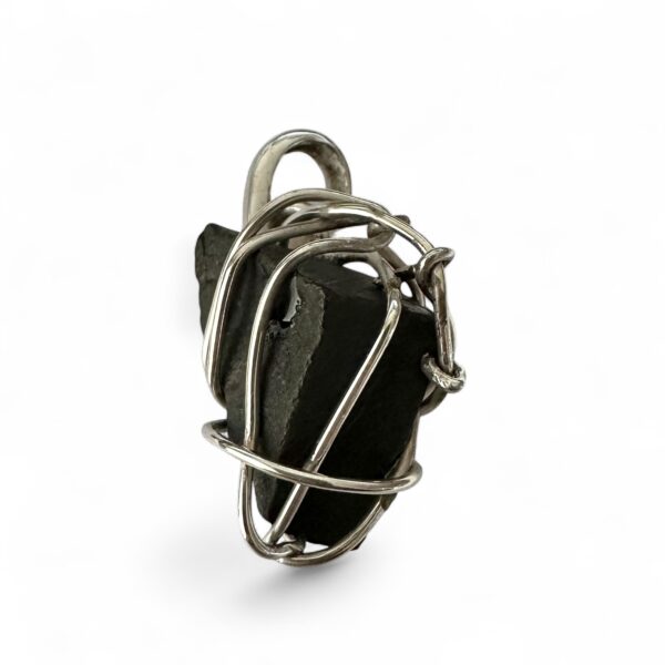 Shungite In Sterling Silver Wrap Design 1
