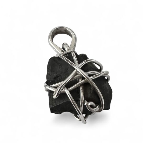 Shungite In Sterling Silver Wrap Design 3