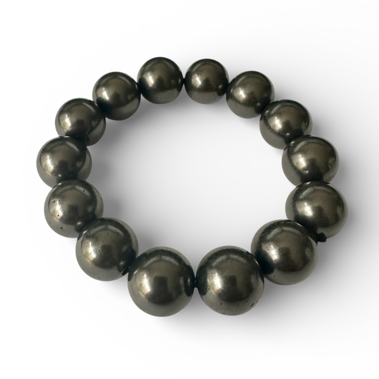 BRACE14A SHUNGITE BRACELET 14MM BEADS